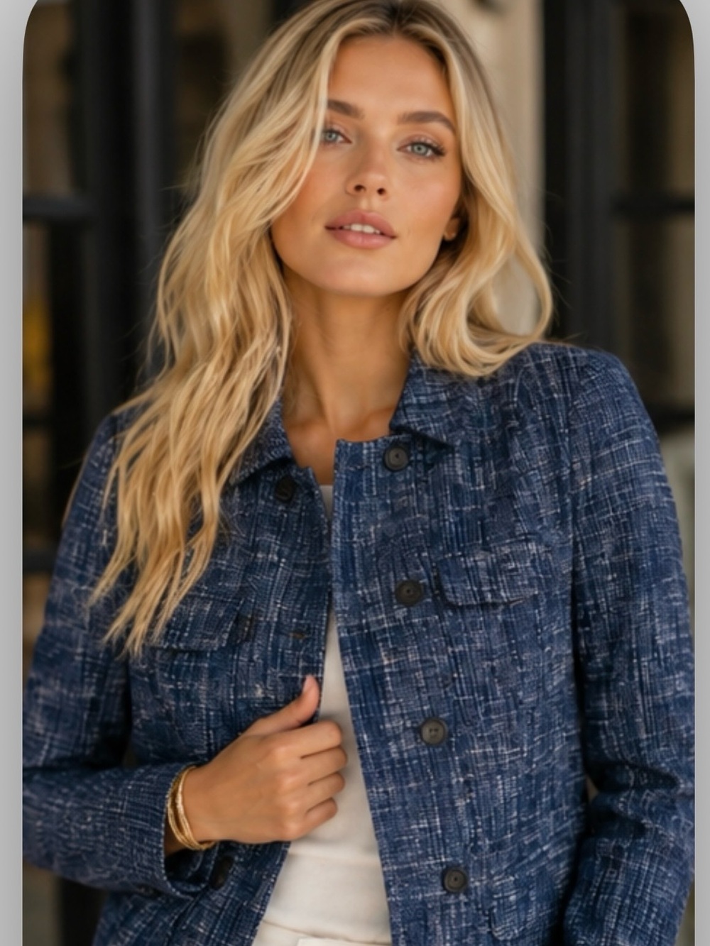 Banana Republic Navy Textured Suit Jacket